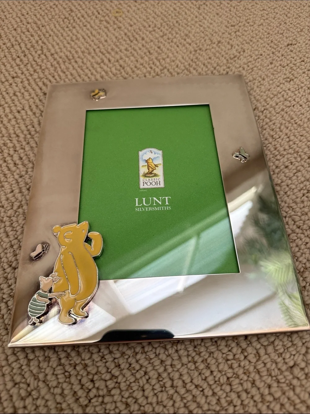 Vintage Lunt Winnie the Pooh Silver Picture Frame -